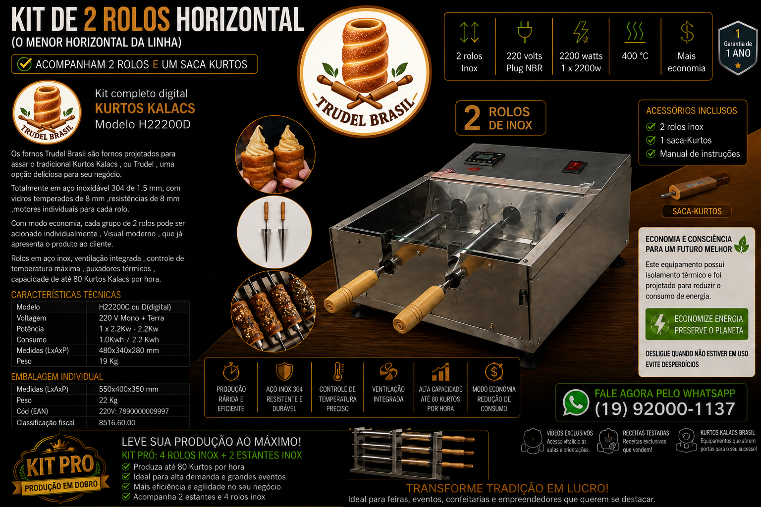 Trudel Brasil - Forno Horizontal 2 rolos