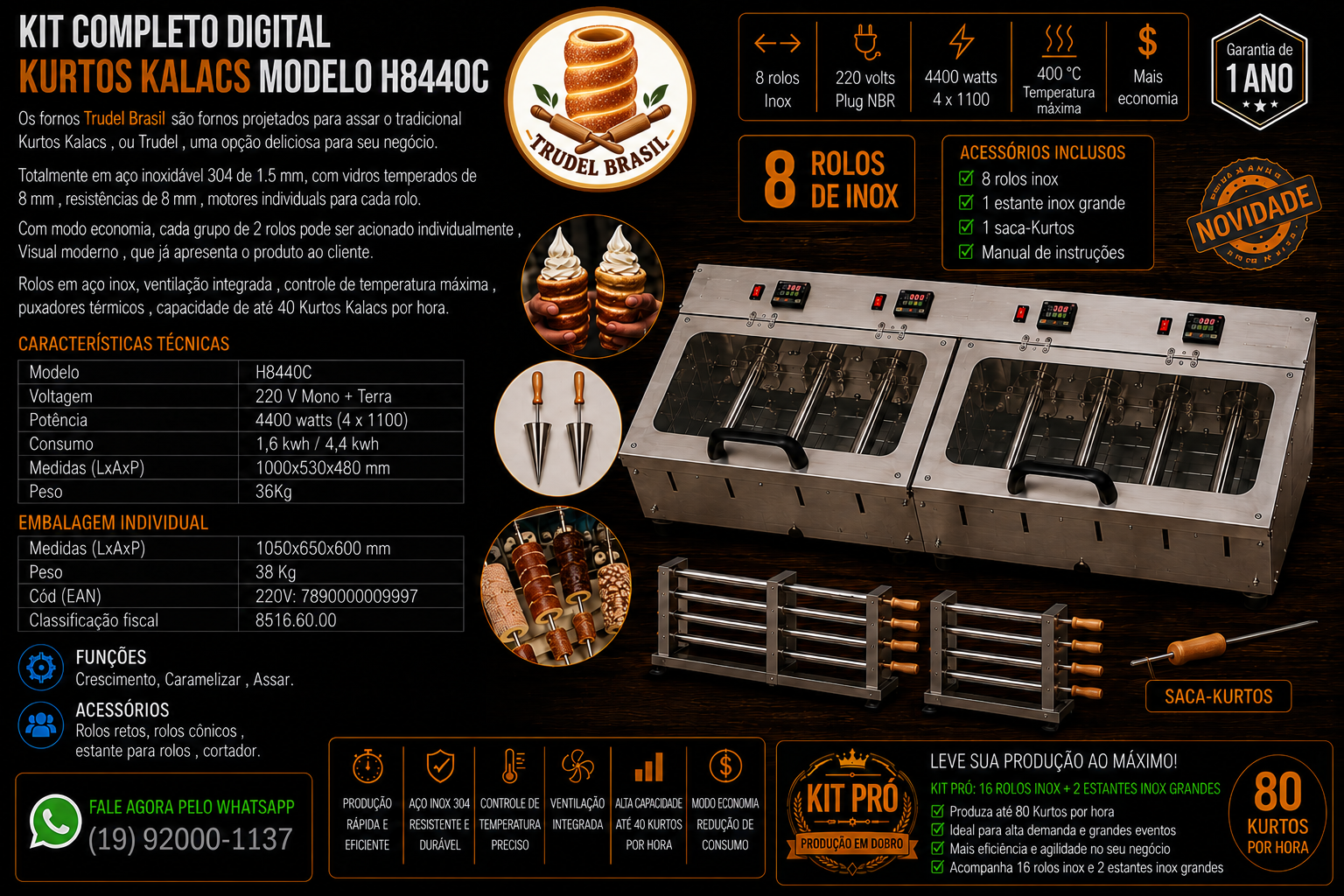 Trudel Brasil - Forno Horizontal 8 rolos