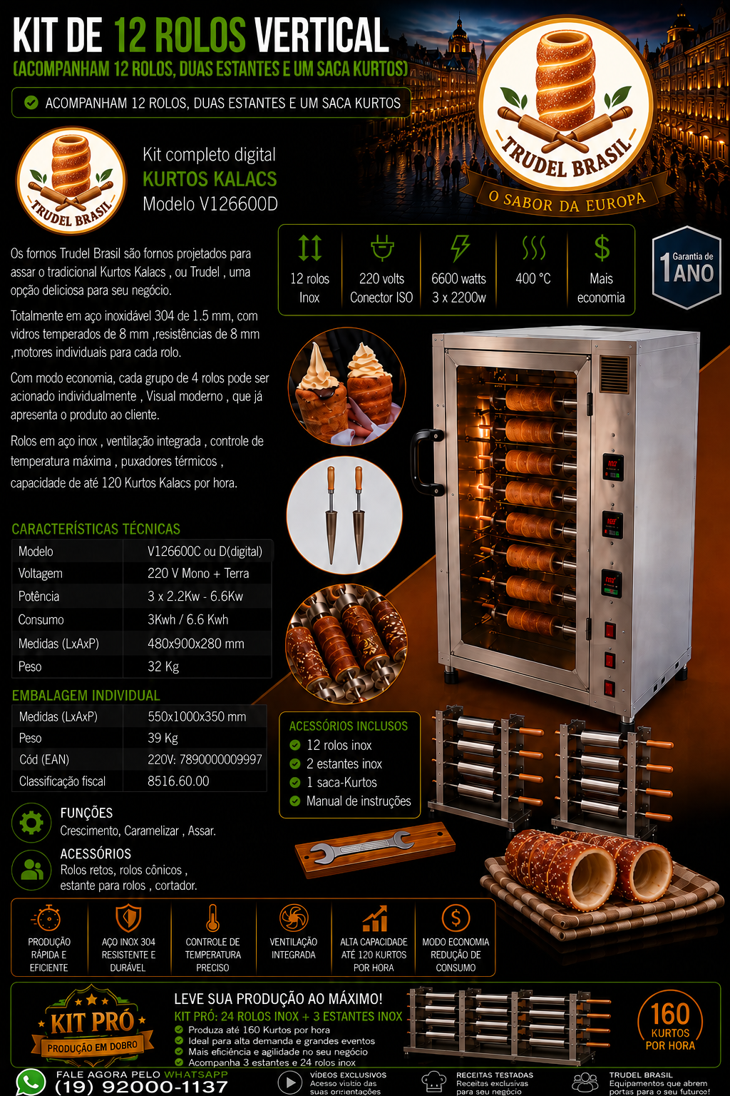 Trudel Brasil - Forno Vertical 12 rolos